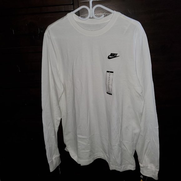 NIKE SPORTSWEAR MEN'S LONG-SLEEVE T-SHIRT WHITE - Picture 3 of 7